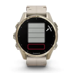 Garmin fenix® 8 AMOLED Sapphire 43mm Soft Gold Case Limestone Leather Strap Watch