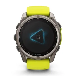 Garmin fenix&reg; 8 Solar Sapphire 51mm Titanium Case Amp Yellow & Graphite Silicone Strap Watch
