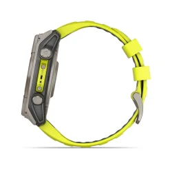 Garmin fenix&reg; 8 Solar Sapphire 51mm Titanium Case Amp Yellow & Graphite Silicone Strap Watch