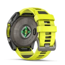Garmin fenix&reg; 8 Solar Sapphire 51mm Titanium Case Amp Yellow & Graphite Silicone Strap Watch