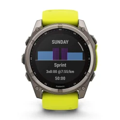 Garmin fenix&reg; 8 Solar Sapphire 51mm Titanium Case Amp Yellow & Graphite Silicone Strap Watch