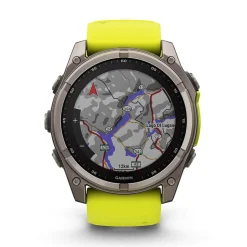 Garmin fenix&reg; 8 Solar Sapphire 51mm Titanium Case Amp Yellow & Graphite Silicone Strap Watch