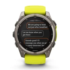 Garmin fenix&reg; 8 Solar Sapphire 51mm Titanium Case Amp Yellow & Graphite Silicone Strap Watch