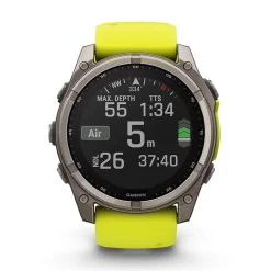 Garmin fenix&reg; 8 Solar Sapphire 51mm Titanium Case Amp Yellow & Graphite Silicone Strap Watch