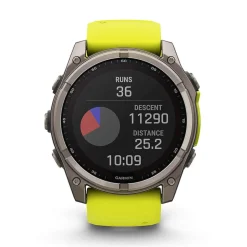 Garmin fenix&reg; 8 Solar Sapphire 51mm Titanium Case Amp Yellow & Graphite Silicone Strap Watch