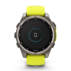 Garmin fenix&reg; 8 Solar Sapphire 47mm Titanium Case Amp Yellow & Graphite Silicone Strap Watch