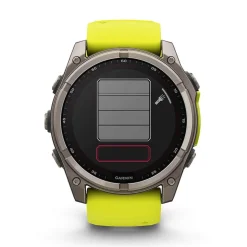 Garmin fenix&reg; 8 Solar Sapphire 51mm Titanium Case Amp Yellow & Graphite Silicone Strap Watch