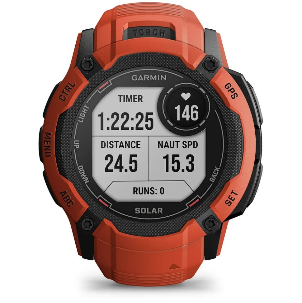 Garmin Instinct 2x Solar Flame Red 50mm Silicone Strap Watch