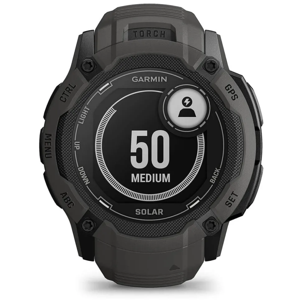 Garmin Instinct 2x Solar Graphite 50mm Black Silicone Strap Watch