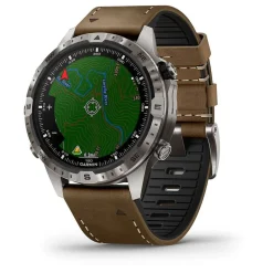 Garmin MARQ&reg; Adventurer (Gen 2) 46mm Titanium Case Brown Hybrid Strap Watch