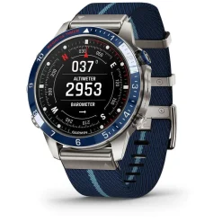 Garmin MARQ&reg; Captain (Gen 2) 46mm Titanium Case Blue Ceramic Bezel Strap Watch