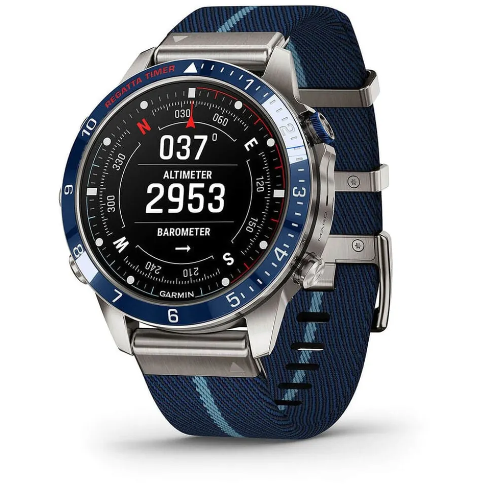 Garmin MARQ® Captain (Gen 2) 46mm Titanium Case Blue Ceramic Bezel Strap Watch