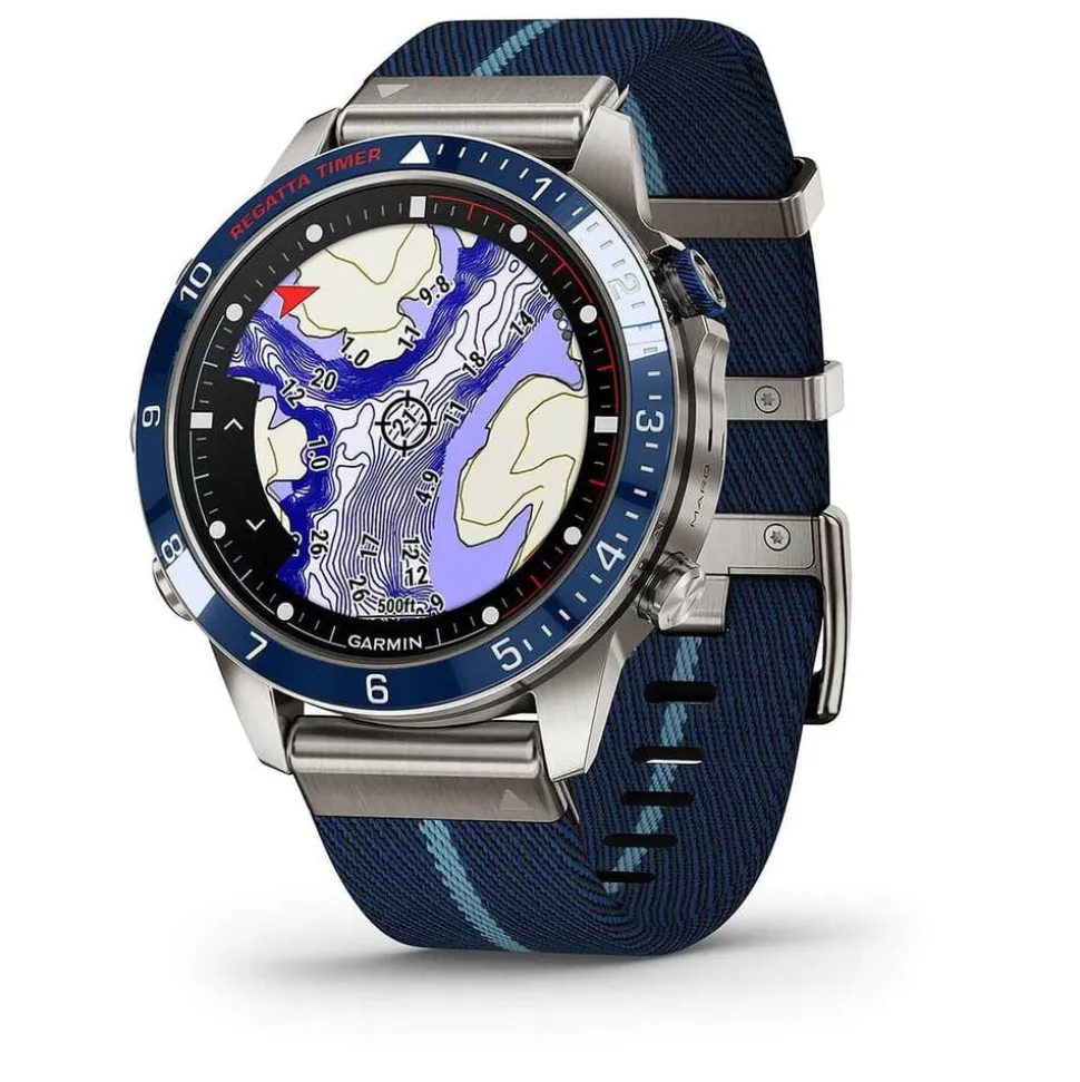 Garmin MARQ® Captain (Gen 2) 46mm Titanium Case Blue Ceramic Bezel Strap Watch