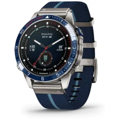 Garmin MARQ® Captain (Gen 2) 46mm Titanium Case Blue Ceramic Bezel Strap Watch
