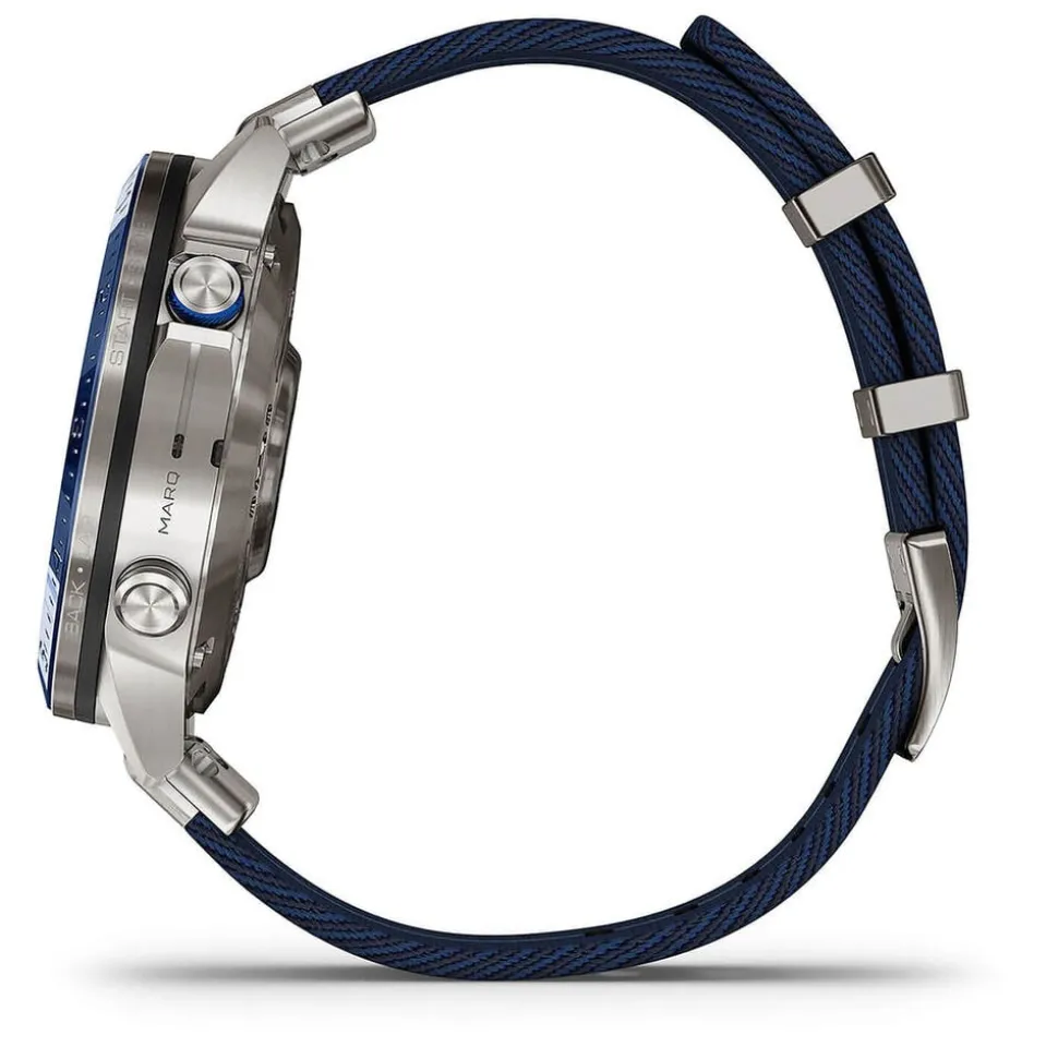 Garmin MARQ® Captain (Gen 2) 46mm Titanium Case Blue Ceramic Bezel Strap Watch