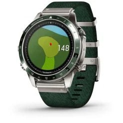 Garmin MARQ&reg; Golfer (Gen 2) 46mm Titanium Case Green Ceramic Bezel Strap Watch
