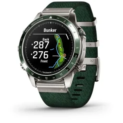 Garmin MARQ&reg; Golfer (Gen 2) 46mm Titanium Case Green Ceramic Bezel Strap Watch