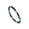 Gents Malachite/Tiger- Eye Agate Bead Bracelet