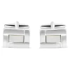 Gents Silver-Plated Mother of Pearl Cufflinks