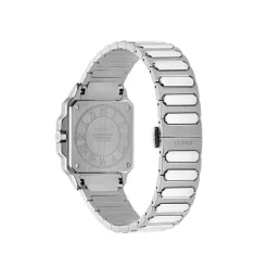 Gucci G-Flat 30mm Black Dial Stainless Steel Bracelet Watch