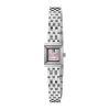 Gucci G-Frame 14x18mm Pink Dial Diamond Dots Stainless Steel Bracelet Watch