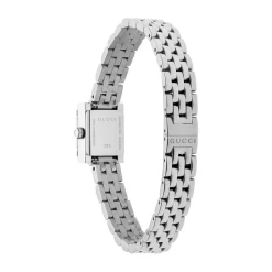 Gucci G-Frame 14x18mm Pink Dial Diamond Dots Stainless Steel Bracelet Watch