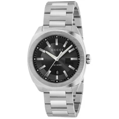 Gucci GG2570 Man's Black Dial Stainless Steel Watch