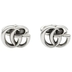 Gucci GG Marmont Aged Silver Cufflinks