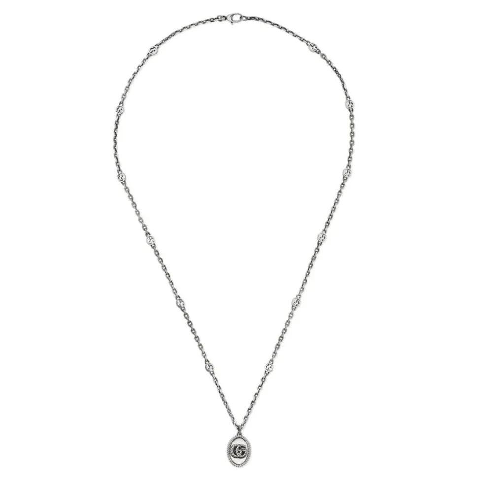 Gucci GG Marmont Double G Sterling Silver Pendant