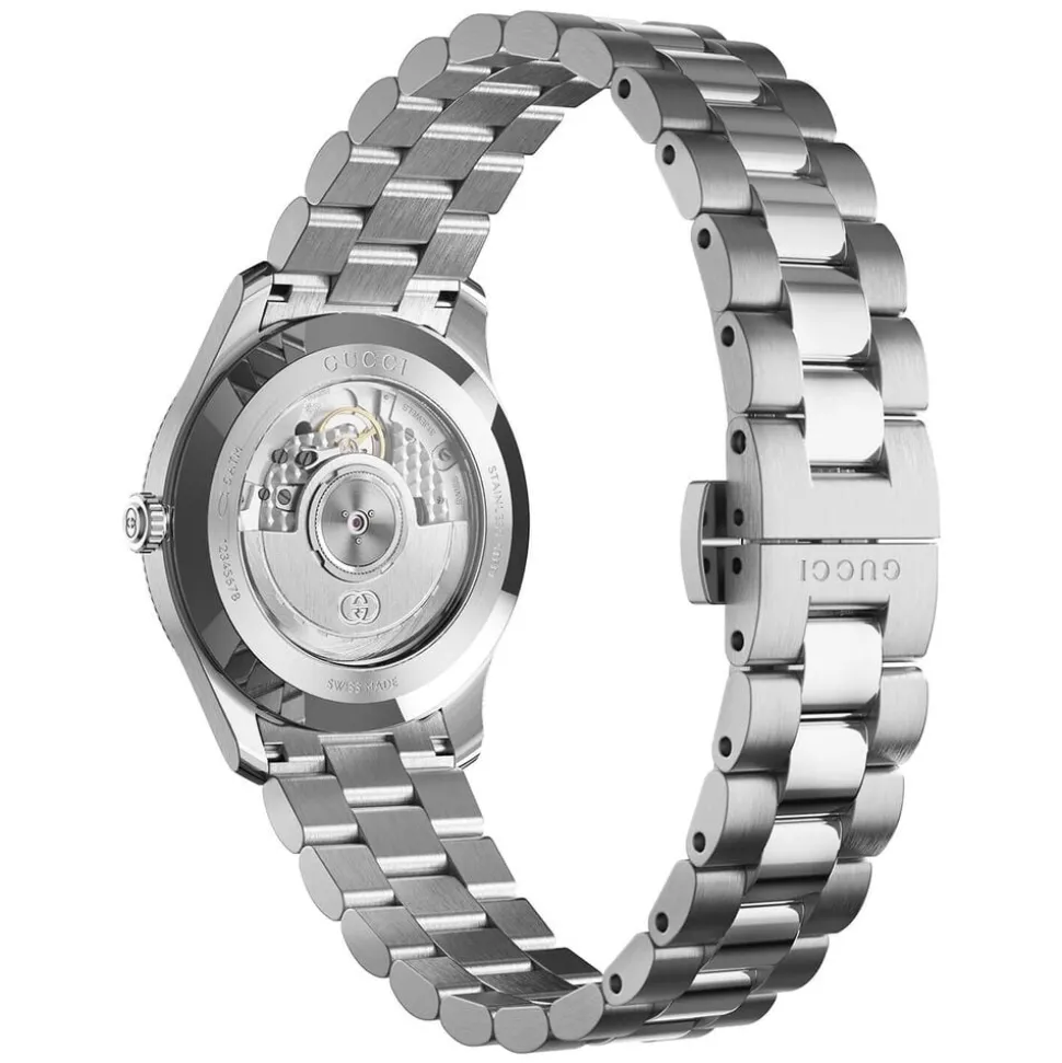 Gucci G-Timeless Automatic 40mm Silver Dial Steel Bracelet Watch