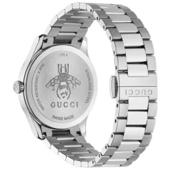 Gucci G-Timeless 38mm Black Dial Steel Bracelet Watch