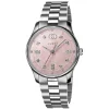 Gucci G-Timeless Quartz 29mm Pink MOP Dial Diamond Dots Steel Bracelet Watch