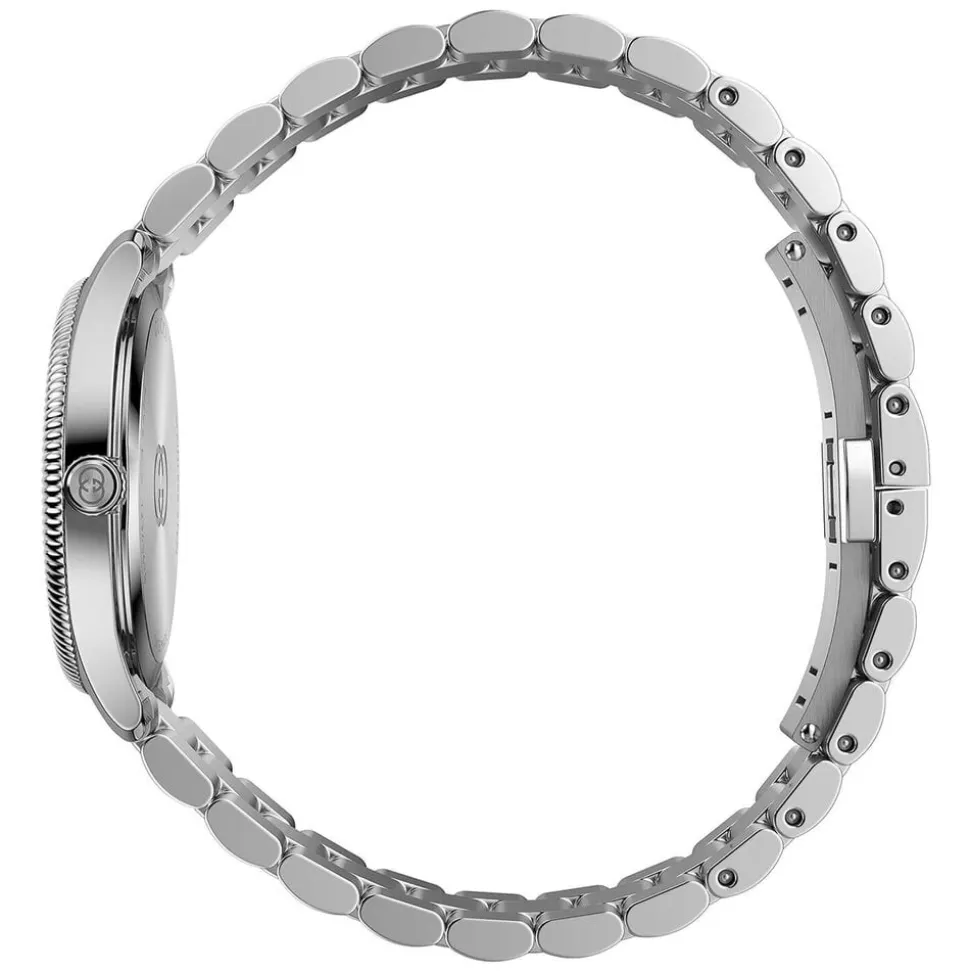 Gucci G-Timeless Quartz 29mm Pink Dial Diamond Dots Steel Bracelet Watch