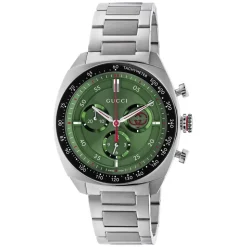Gucci Interlocking Chronograph 41mm Green Dial Steel Bracelet Watch