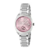 Gucci Interlocking 29mm Pink Dial Diamond Dots Steel Bracelet Watch