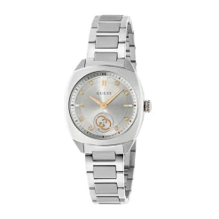 Gucci Interlocking 29mm Silver Dial Diamond Dots Steel Bracelet Watch