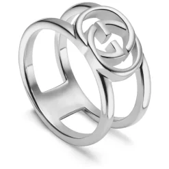 Gucci Interlocking Motif Sterling Silver Ring (UK Size R)