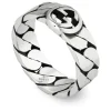 Gucci Interlocking Sterling Silver 6mm Band Ring (UK Size R)