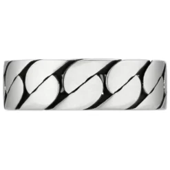 Gucci Interlocking Sterling Silver 6mm Band Ring (UK Size R)