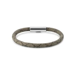 Gucci Trademark Supreme Beige & Ebony Canvas Sterling Silver Tag Bracelet (Size XL, 19cm)