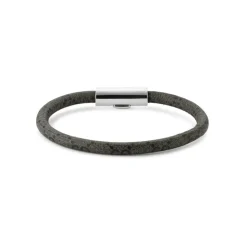 Gucci Trademark Supreme Dark Grey & Black Canvas Sterling Silver Tag Bracelet (Size XL, 19cm)