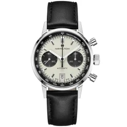 Hamilton American Classic Intra-Matic Auto 40mm Panda Dial Black Leather Strap Watch