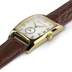 Hamilton American Classic Boulton Quartz 27mm x 31,6mm White Dial Brown Leather Strap Watch