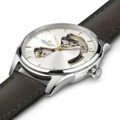 Hamilton Jazzmaster Open Heart 40mm Silver Dial Brown Leather Strap Watch