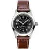 Hamilton Khaki Field Auto 38mm Black Dial Steel Case Brown Leather Strap Watch
