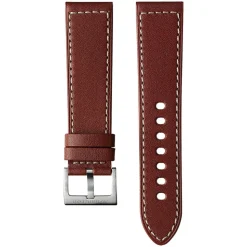 Hamilton Khaki Field Auto 42mm Black Dial Steel Case Brown Strap Watch