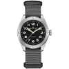 Hamilton Khaki Field Expedition Auto 41mm Black Dial Steel Case Grey Strap Watch