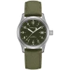 Hamilton Khaki Field Mechanical 38mm Green Dial Steel Case Green Canvas Strap Watch