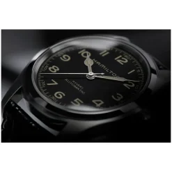 Hamilton Khaki Field Murph 42mm Black Dial Steel Case Black Leather Strap