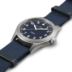Hamilton Khaki Field Quartz 38mm Blue Dial Steel Case Blue Strap Watch